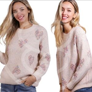 Rose & Mary Heart Sweater